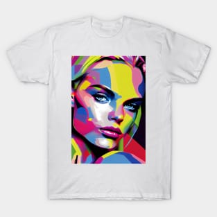 Colorful pop art style woman portrait T-Shirt